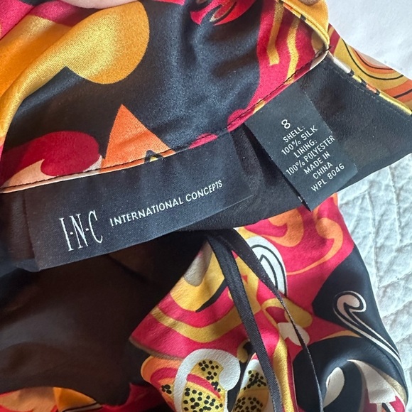 INC International Concepts Yellow Red Asymmetrical Sleeveless Blouse - Picture 5 of 5